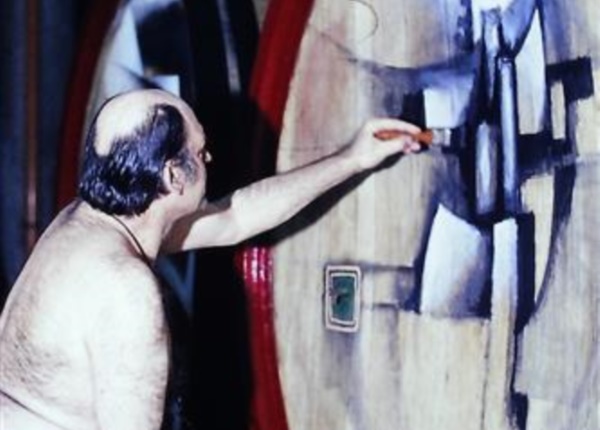 L. Ceschia al lavoro, 1983, foto d'epoca 