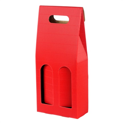 2-bottle box with handle red 