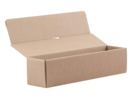 1-magnum bottle folder type box tobacco-brown exposed flute 